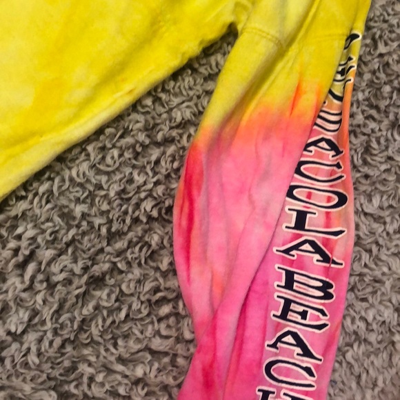 Orange , pink, and yellow long tee tie dye - Picture 2 of 3